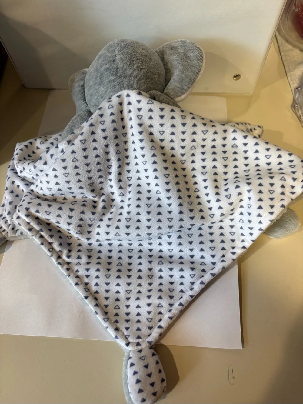 Carter's Gray and White Elephant Lovey Blanket baby